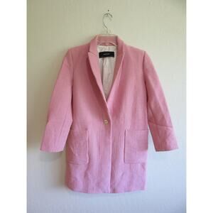 Zara Basic Pink Lined M Long Sleeve Overcoat